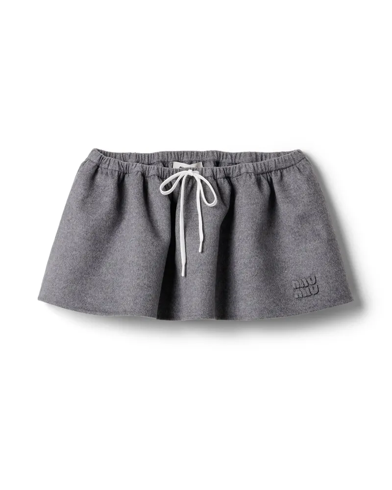 Miu Miu Minirock Aus Doppeltem Kaschmir , Damen, Grau, Größe Grau