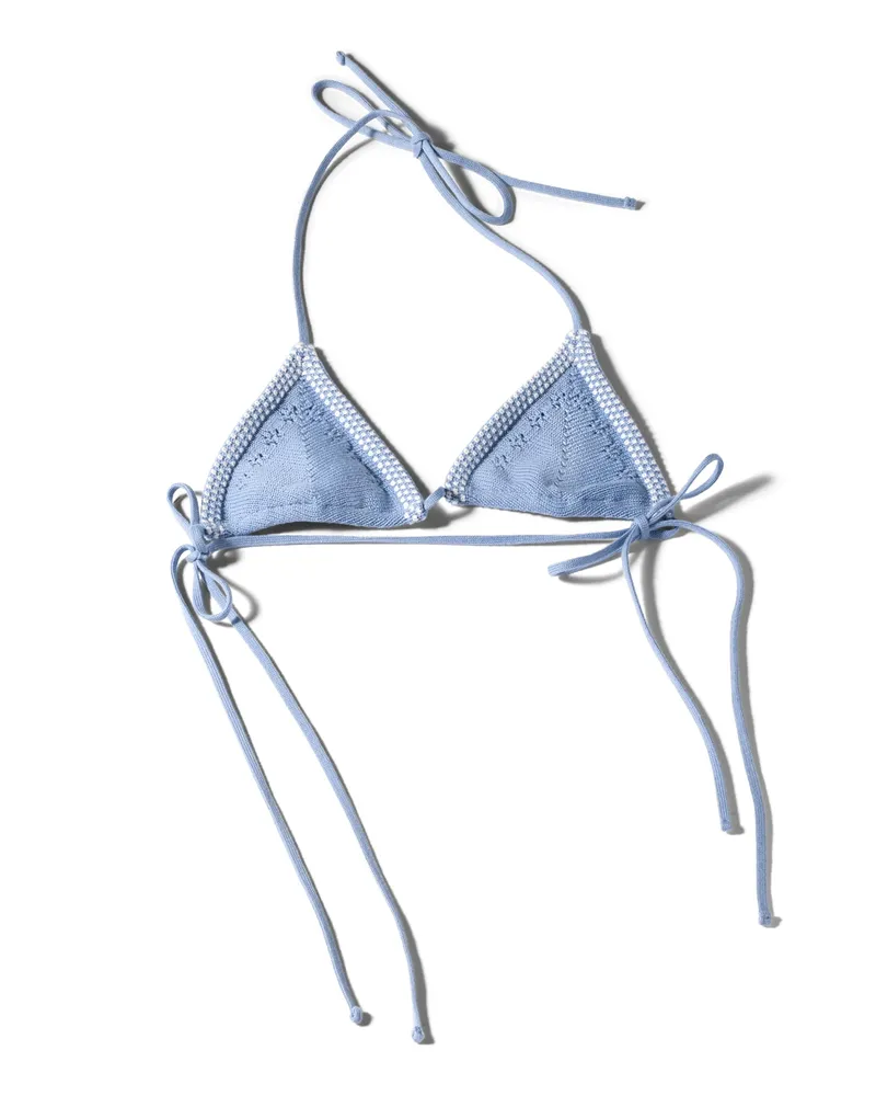 Miu Miu Bh Aus Baumwolle, Damen, Himmelblau/weiss, Größe Himmelblau
