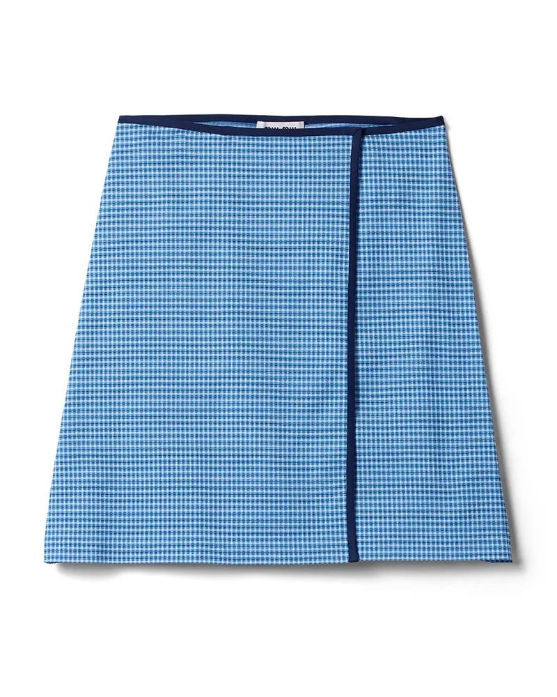 Miu Miu Rock Aus Jacquard-jersey, Damen, Weiss/hellblau, Größe Weiss