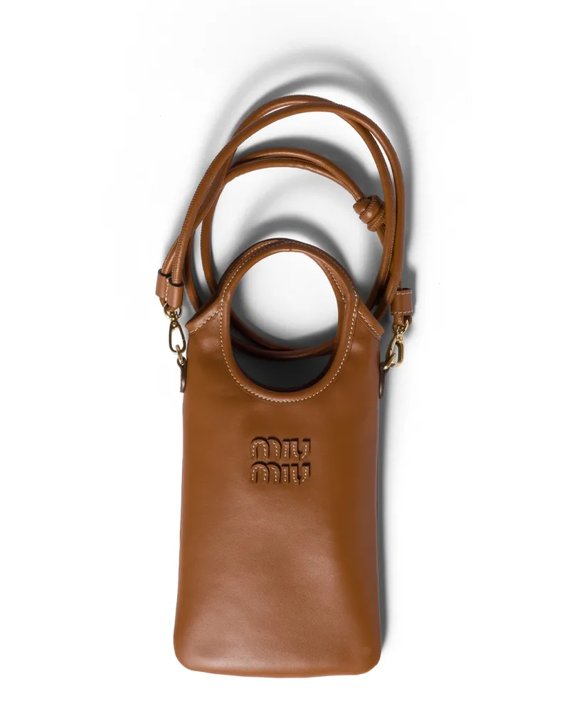 Miu Miu Smartphone-hülle Aus Leder, Damen, Cognac Cognac