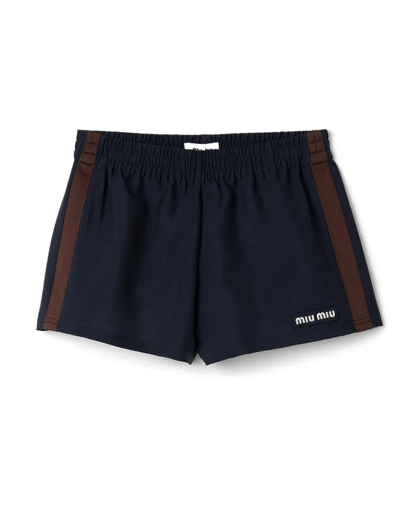 Miu Miu Kid Mohair Shorts, Damen, Marineblau, Größe Marineblau