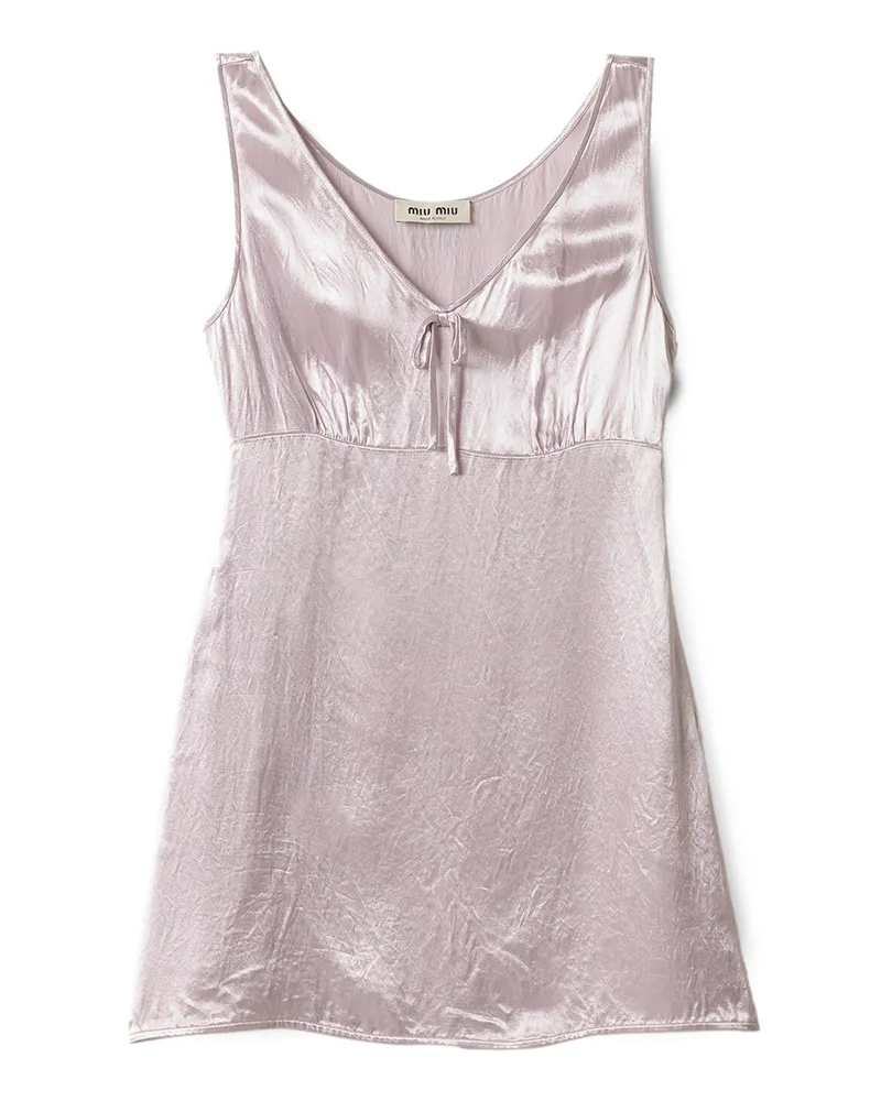 Miu Miu Kleid Aus Gewaschenem Satin, Damen, Glyzinienblau, Größe Glyzinienblau