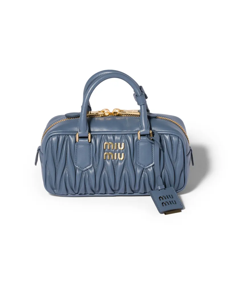 Miu Miu Arcadie Tasche Aus Matelassé-nappaleder, Damen, Aviation/blau Aviation