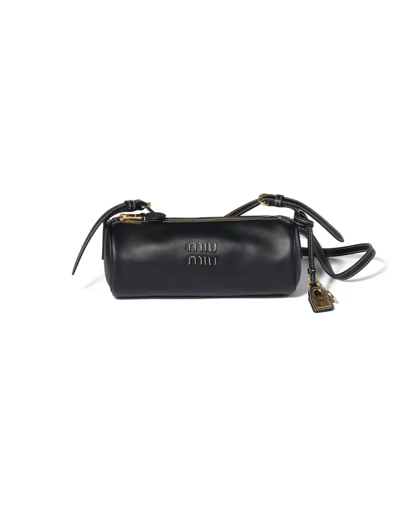 Miu Miu Mini Bag Aus Leder, Damen, Schwarz Schwarz