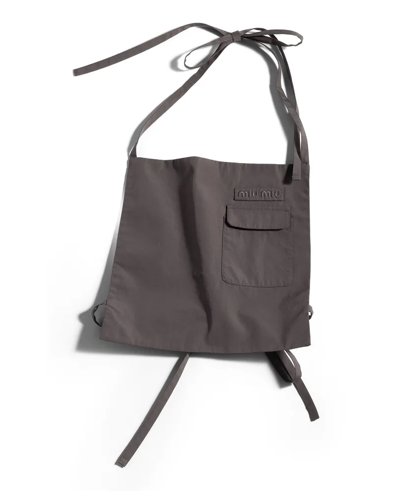 Miu Miu Popeline-blatteinsatz-top, Damen, Bleigrau Bleigrau