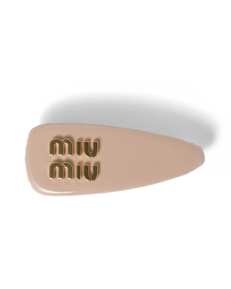 Miu Miu Haarspange Aus Lackleder, Damen, Puderrosa Puderrosa