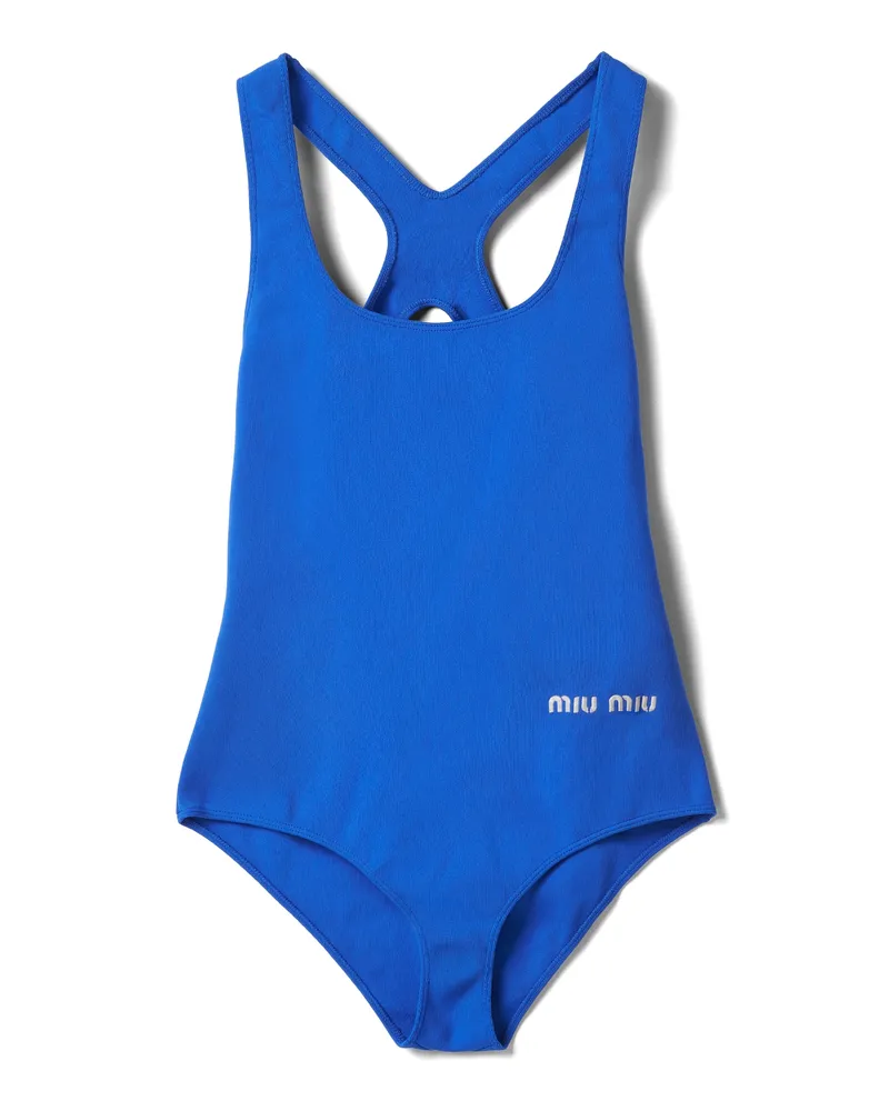 Miu Miu Badeanzug Aus Nylon, Damen, Indigoblau, Größe Indigoblau
