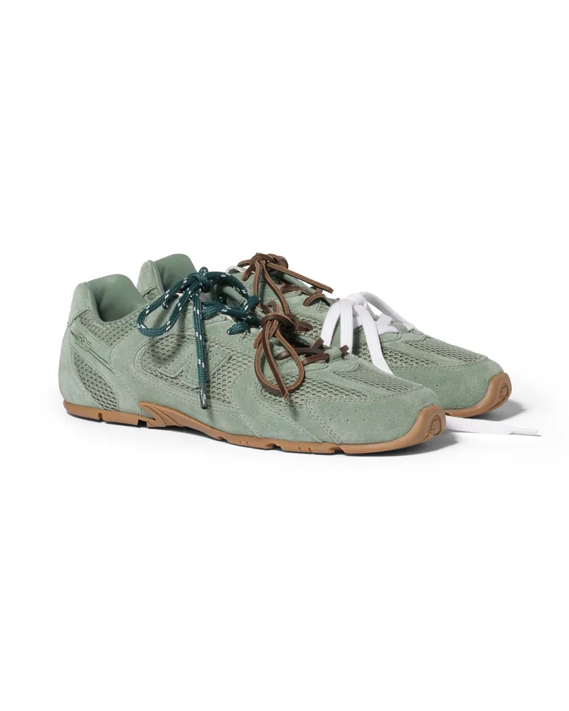 Miu Miu New Balance X  530 sl Sneaker Aus Wildleder Und Mesh, Damen, Salbeigrün, Größe Salbeigrün