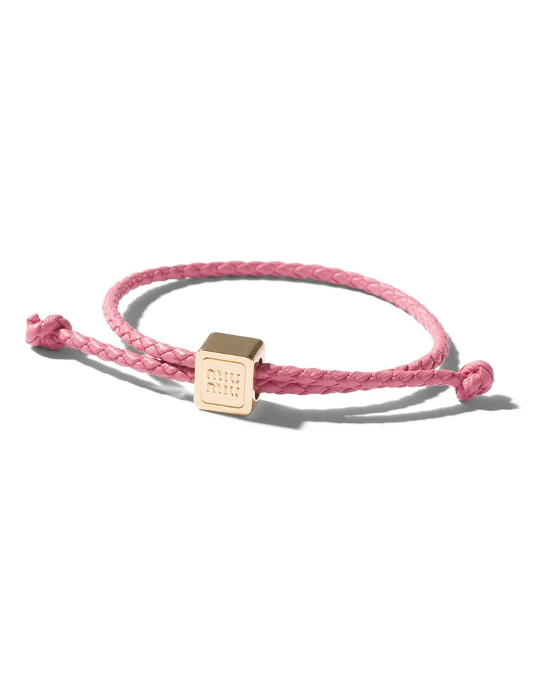 Miu Miu Armband Aus Leder, Damen, Begonienrosa Begonienrosa
