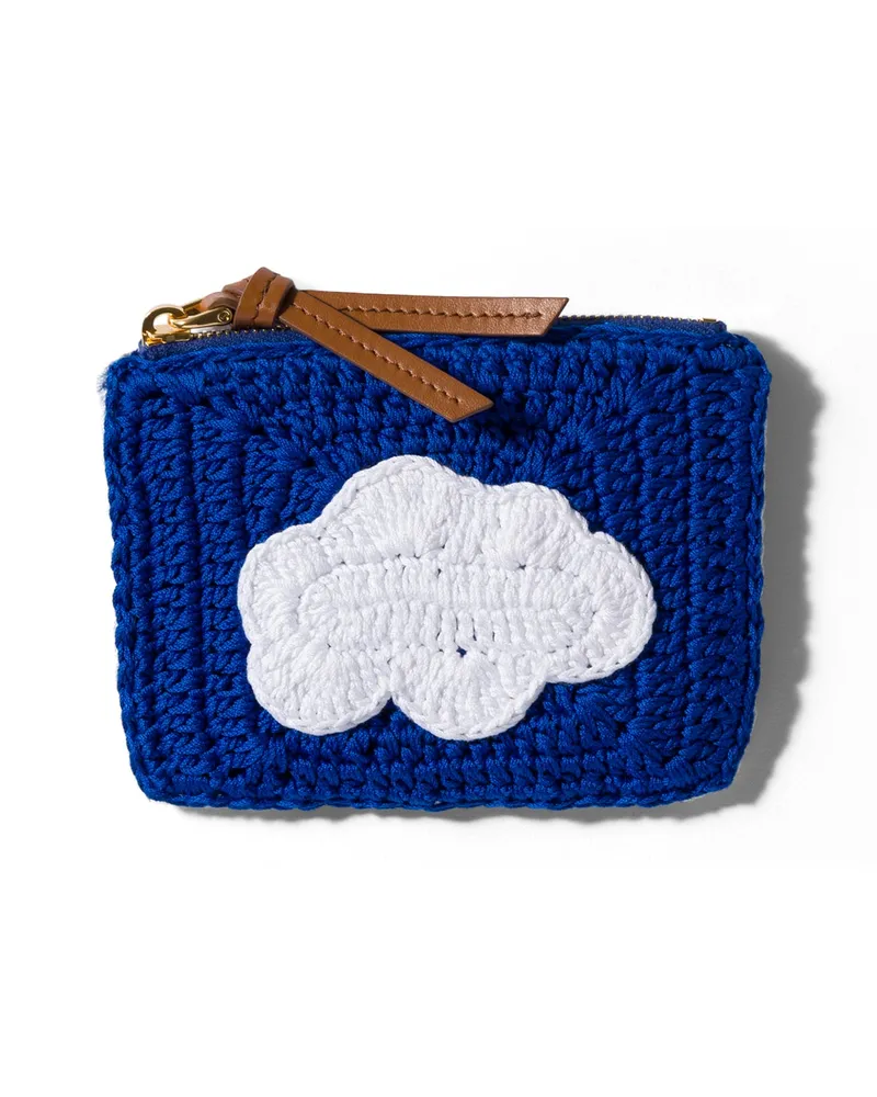 Miu Miu Gehäkelte Reißverschluss-tasche, Damen, Blue/sky Blue Blue