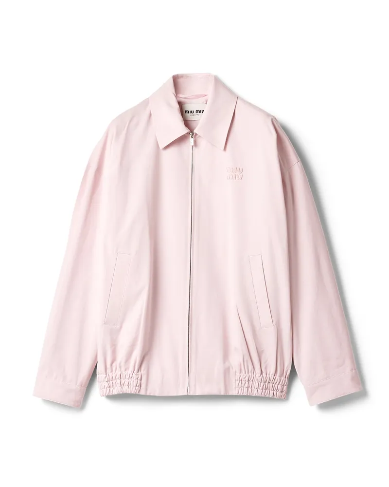 Miu Miu Blousonjacke Aus Popeline, Damen, Alabasterrosa, Größe Alabasterrosa