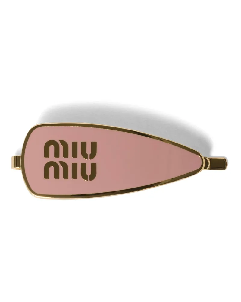 Miu Miu Haarspange Aus Emailliertem Metall, Damen, Orchideenrosa Orchideenrosa