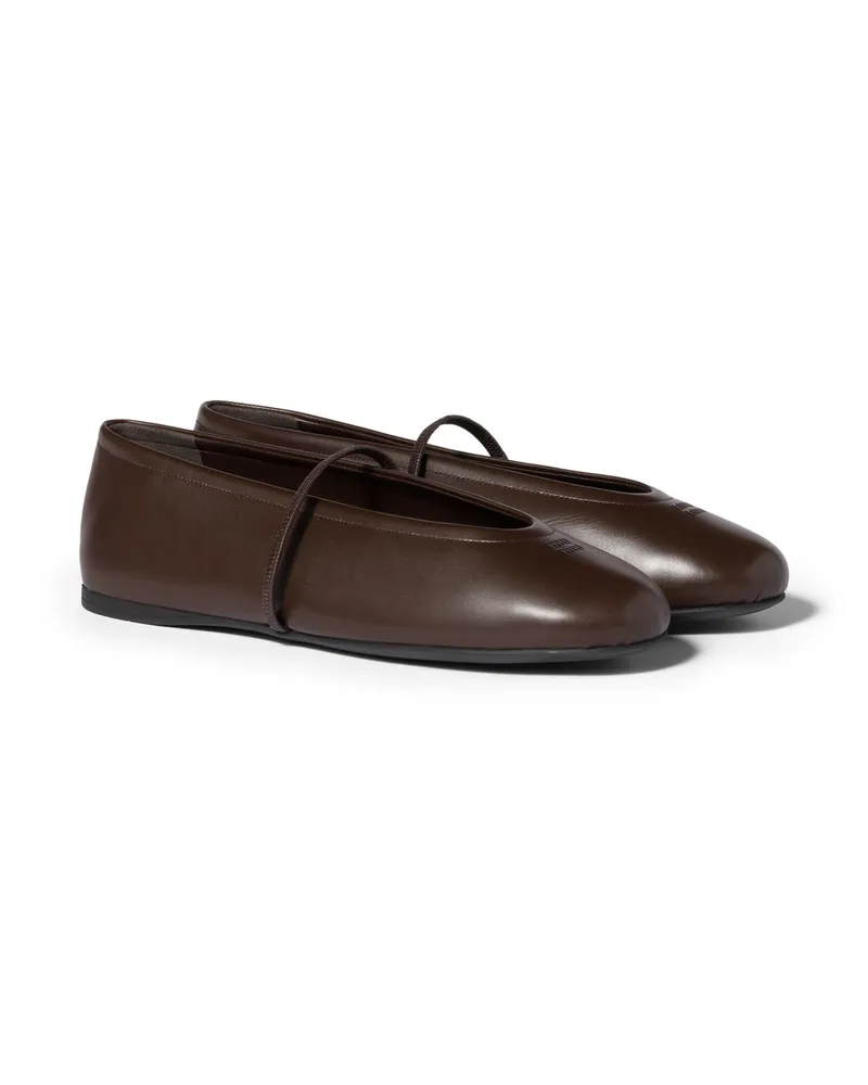 Miu Miu Ballerinas Aus Nappaleder, Damen, Dunkelbraun, Größe Dunkelbraun