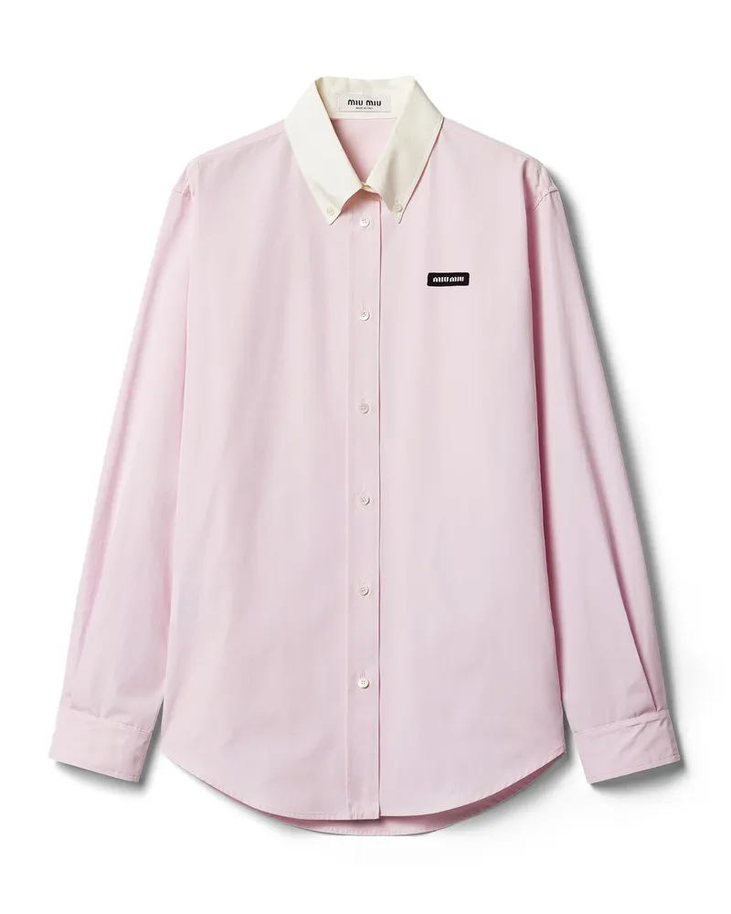 Miu Miu Hemd Aus Popeline, Damen, Rosa, Größe Rosa