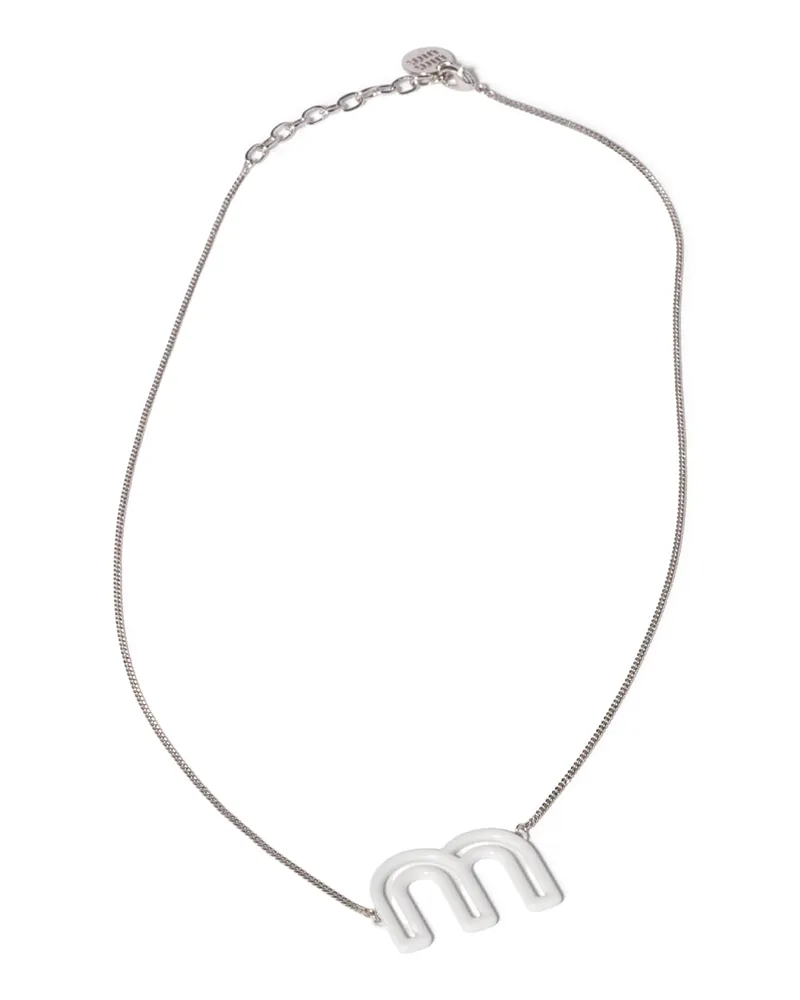 Miu Miu Halskette Aus Metall, Damen, Weiss Weiss