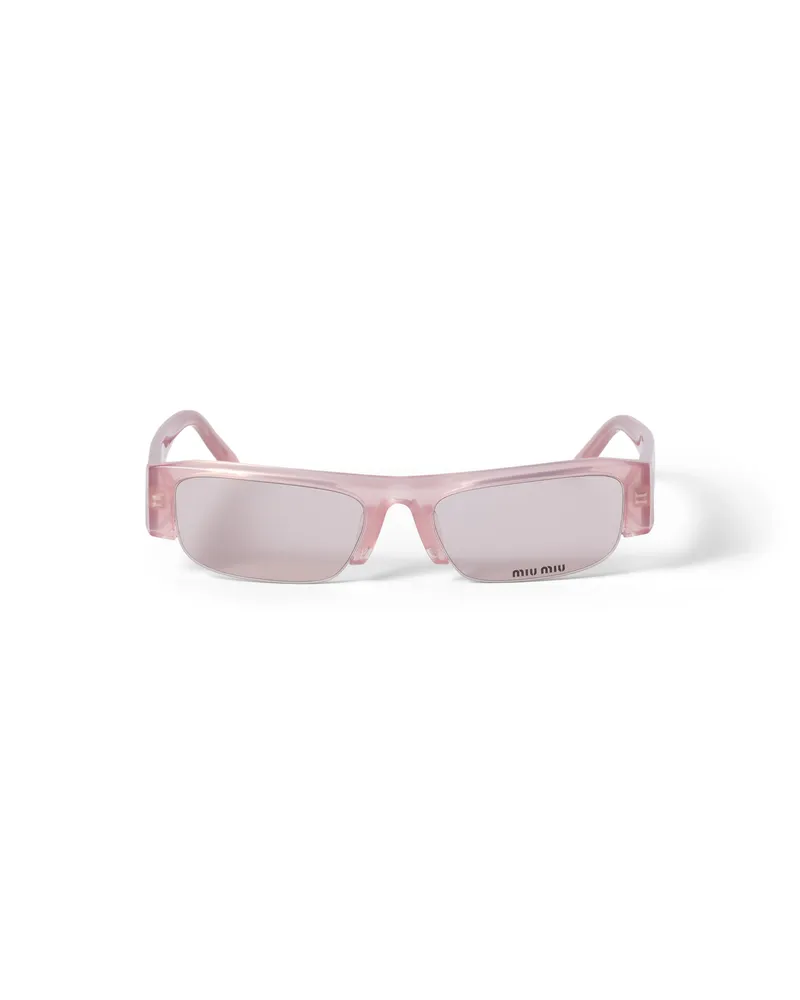 Miu Miu Vedette Sonnenbrille, Damen, Hellrosafarbene Gläser Hellrosafarbene