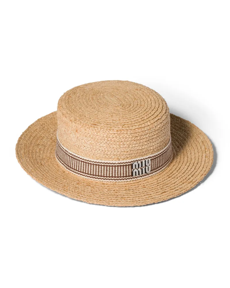 Miu Miu Hut Aus Raphiabast, Damen, Beige/tabak, Größe Beige