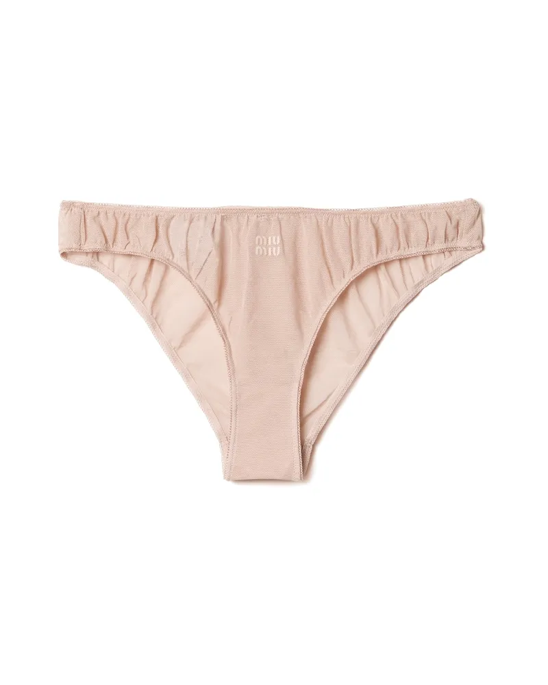 Miu Miu Slip Aus Tüll, Damen, Nude/beige, Größe Nude