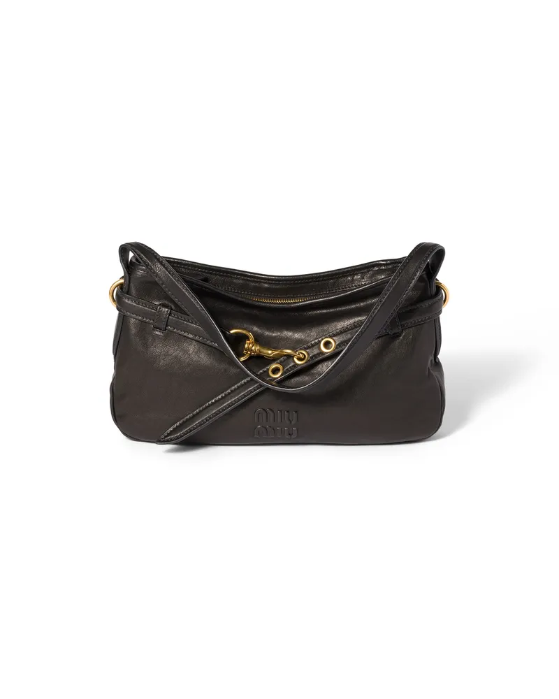 Miu Miu Aventure Tasche Aus Nappa-leder, Damen, Schwarz Schwarz