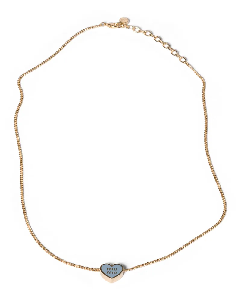 Miu Miu Halskette Aus Metall, Damen, Gold/alabasterrosa Gold