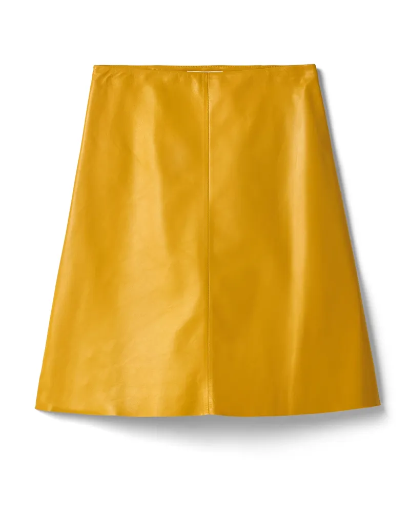 Miu Miu Rock Aus Nappa-leder, Damen, Sonnengelb, Größe Sonnengelb