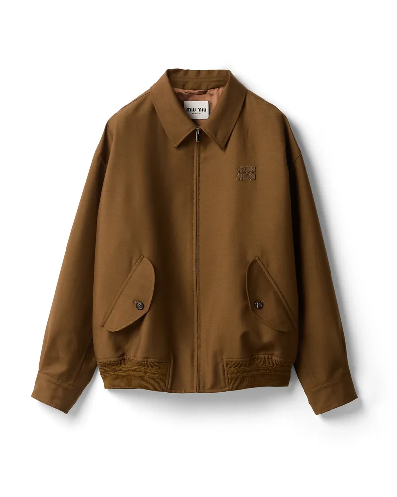 Miu Miu Blousonjacke Aus Kid-mohair, Damen, Dattelbraun, Größe Dattelbraun