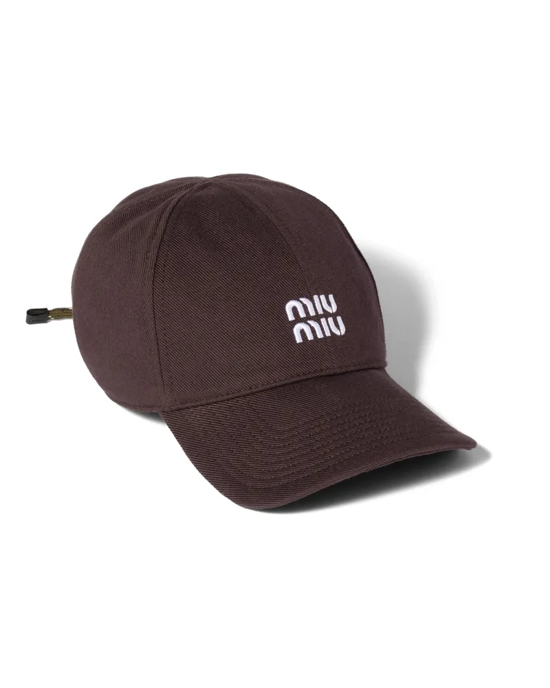 Miu Miu Baseballkappe Aus Denim, Damen, Amaranth/waldgrün, Größe Amaranth