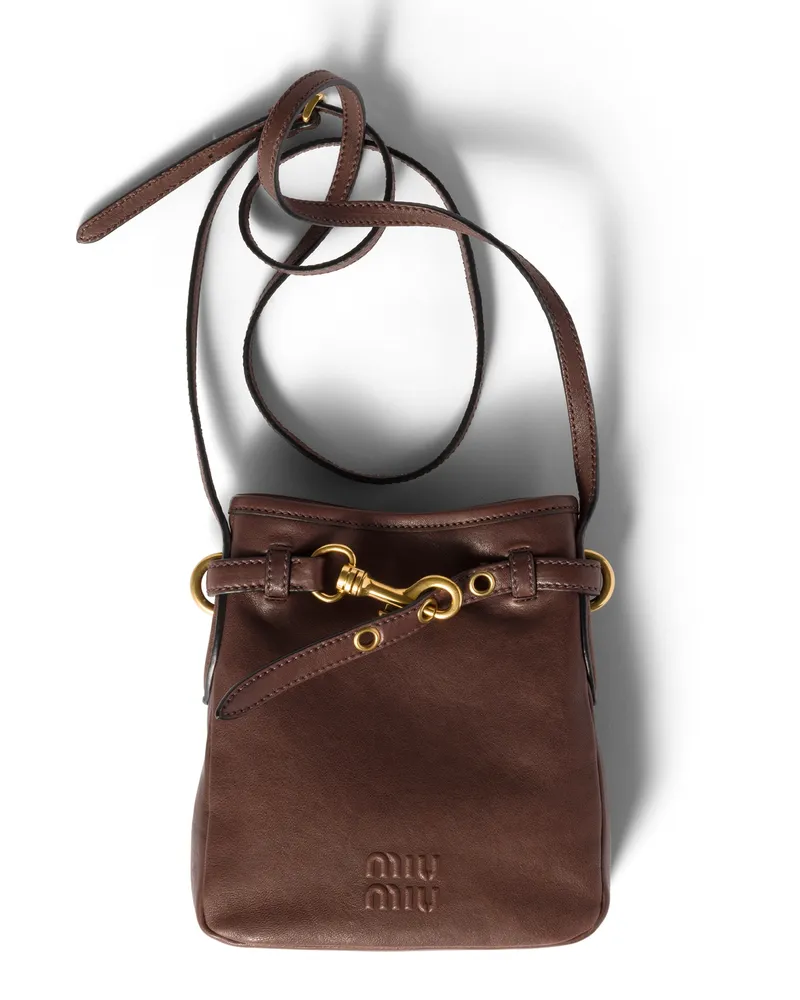 Miu Miu Pouch Aus Nappa-leder, Damen, Bruyère-holz Bruyère-holz