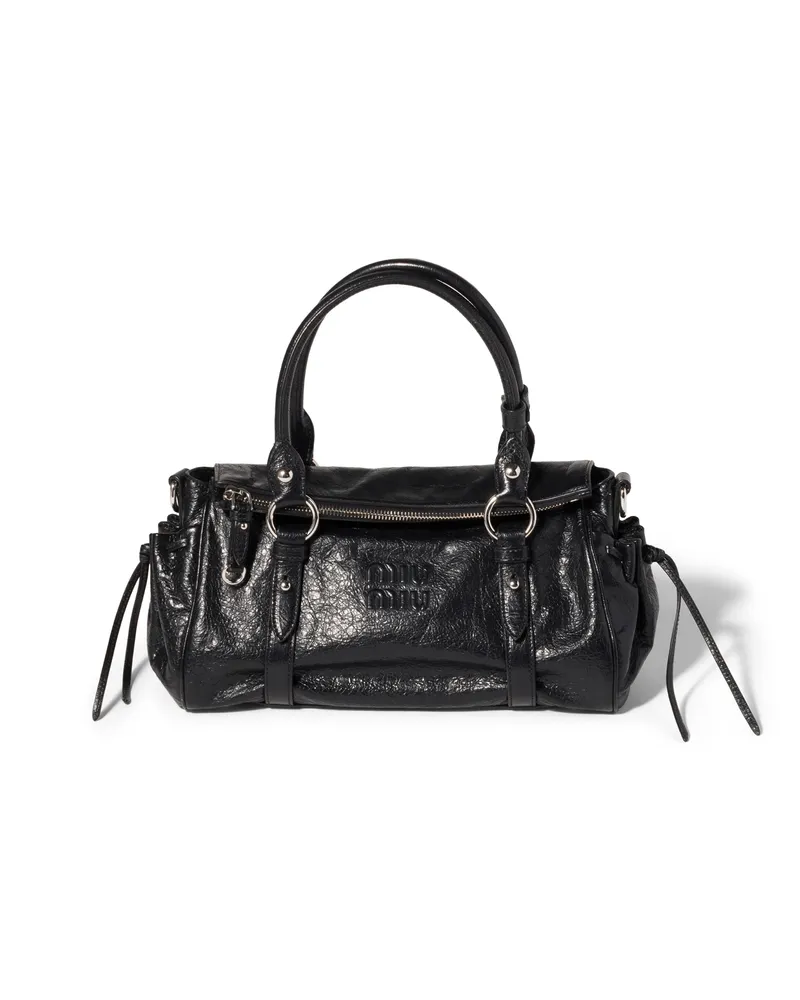 Miu Miu Handtasche Aus Nappaleder, Damen, Schwarz Schwarz