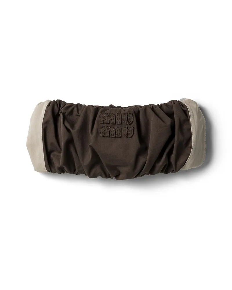 Miu Miu Twill-bandeautop Mit Wash-effekt, Damen, Kakaobraun/khaki, Größe Kakaobraun