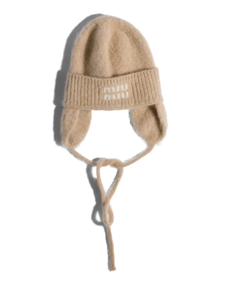 Miu Miu Hut Aus Mohair, Damen, Natur, Größe Natur