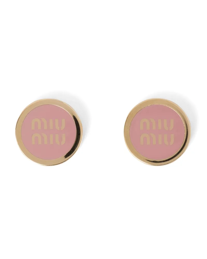 Miu Miu Ohrringe Aus Emailliertem Metall, Damen, Orchideenrosa Orchideenrosa