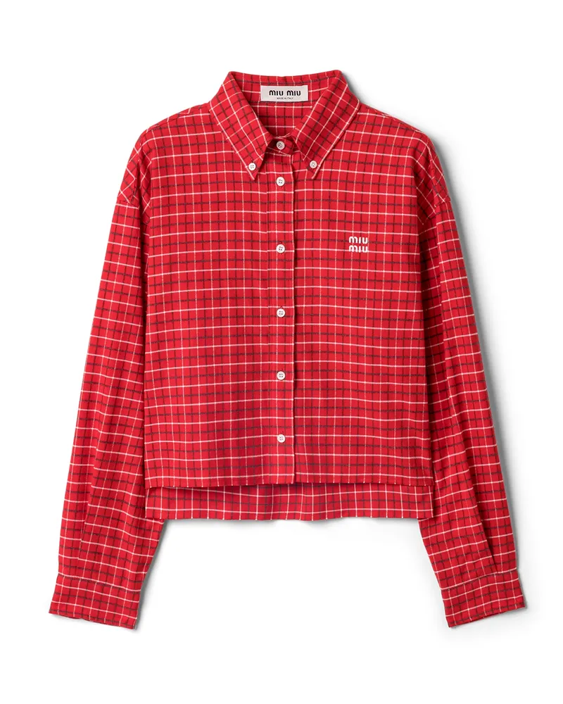 Miu Miu Hemd Aus Flanell, Damen, Rot, Größe Rot