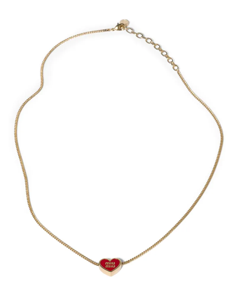 Miu Miu Halskette Aus Metall, Damen, Gold/rot Gold