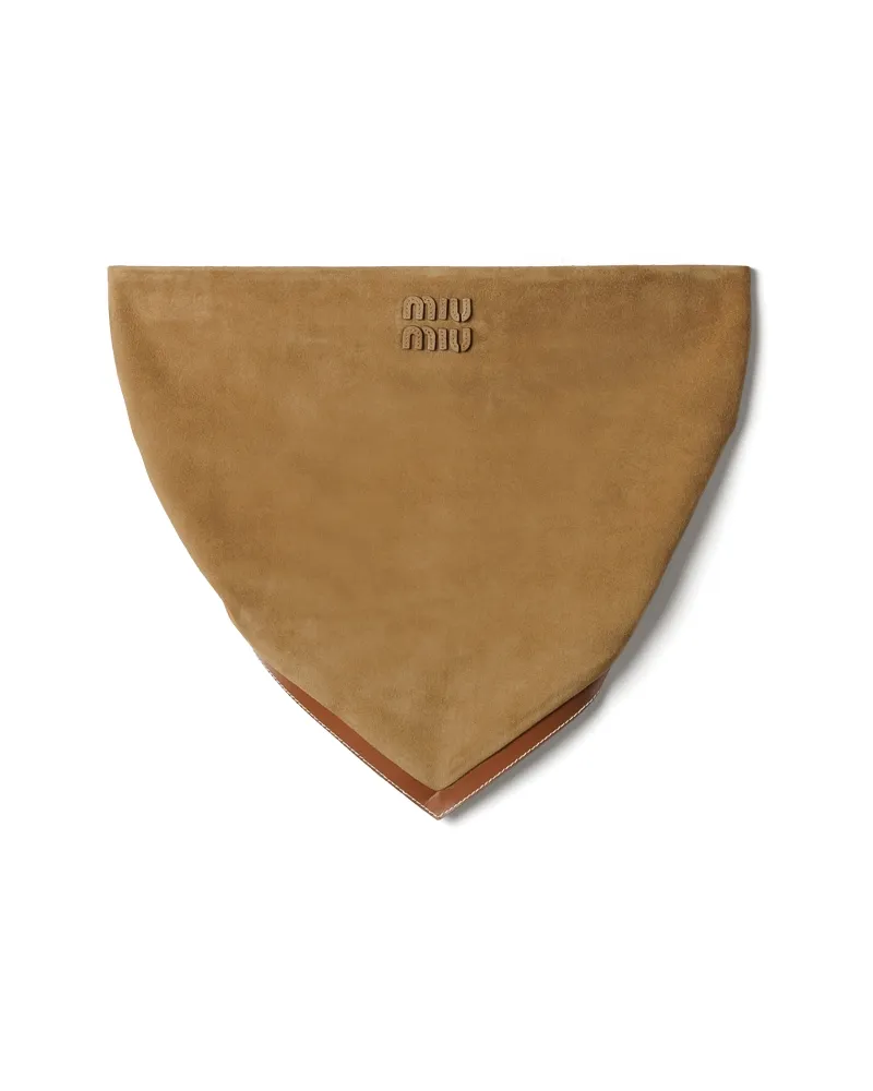 Miu Miu Bandana-top Aus Wildleder, Damen, Malzbeige, Größe Malzbeige