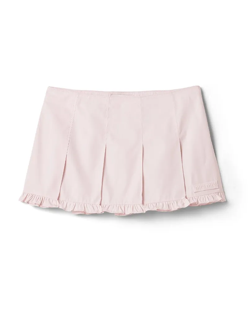 Miu Miu Plissierter Minirock Aus Popeline, Damen, Alabasterrosa, Größe Alabasterrosa