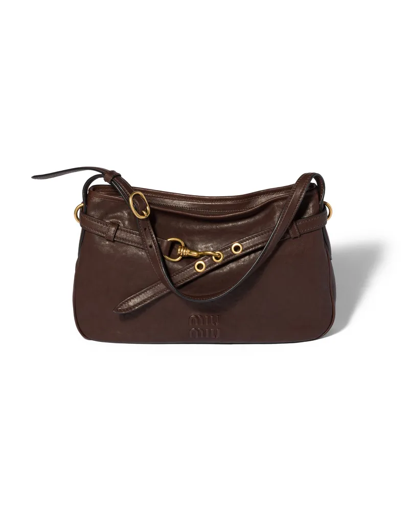 Miu Miu Aventure Tasche Aus Nappaleder, Damen, Bruyère-holz Bruyère-holz