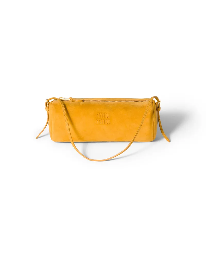 Miu Miu Pouch Aus Wildleder, Damen, Whiskey Whiskey