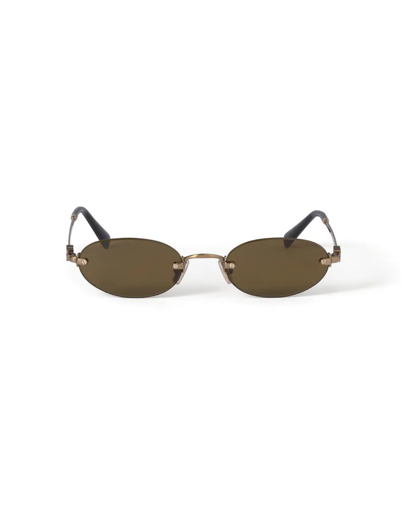 Miu Miu Logo Sonnenbrille, Damen, Lodengrüne Gläser Lodengrüne