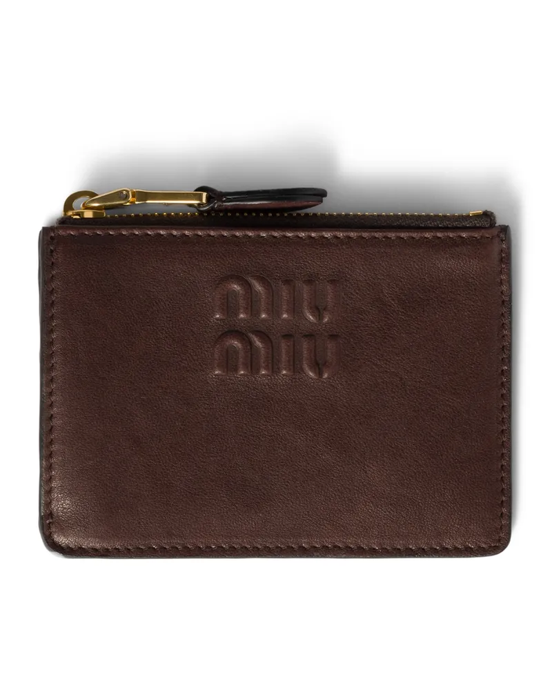 Miu Miu Kartenetui Aus Nappa-leder, Damen, Bruyère-holz Bruyère-holz