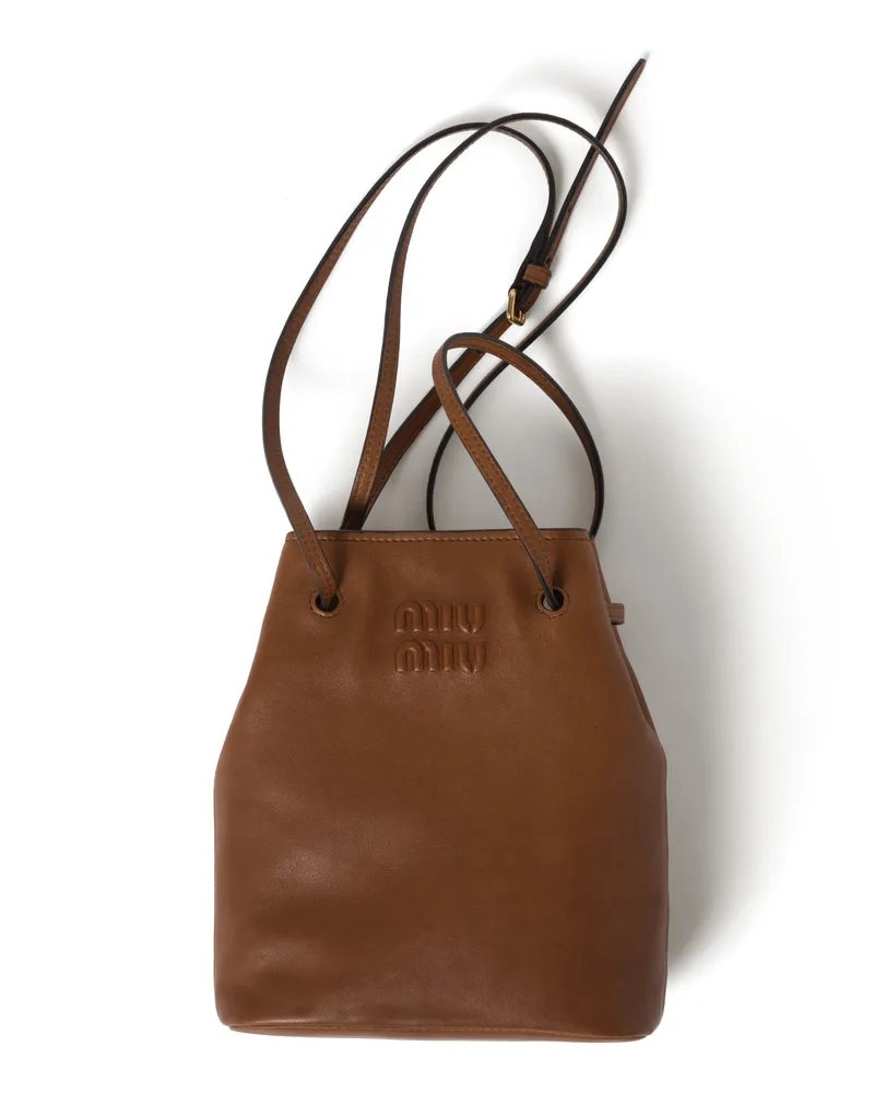 Miu Miu Mini Bag Aus Nappa-leder, Damen, Eiche Eiche
