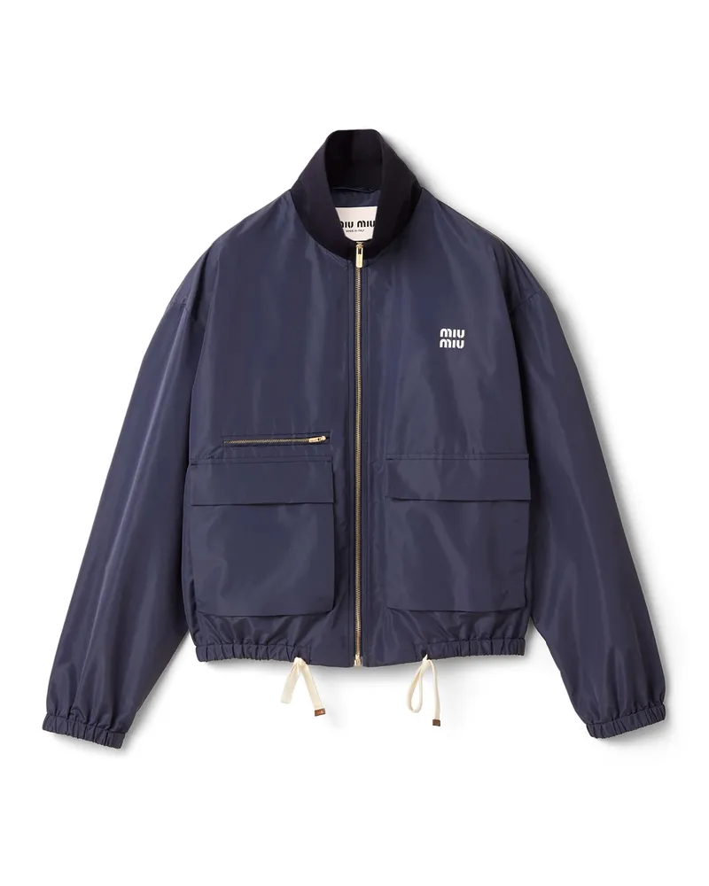 Miu Miu Blousonjacke Aus Funktionsgewebe, Damen, Blau, Größe Blau