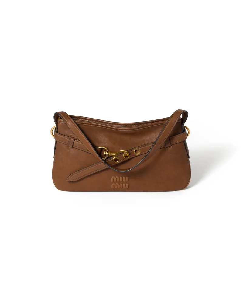 Miu Miu Aventure Tasche Aus Nappa-leder, Damen, Eiche Eiche