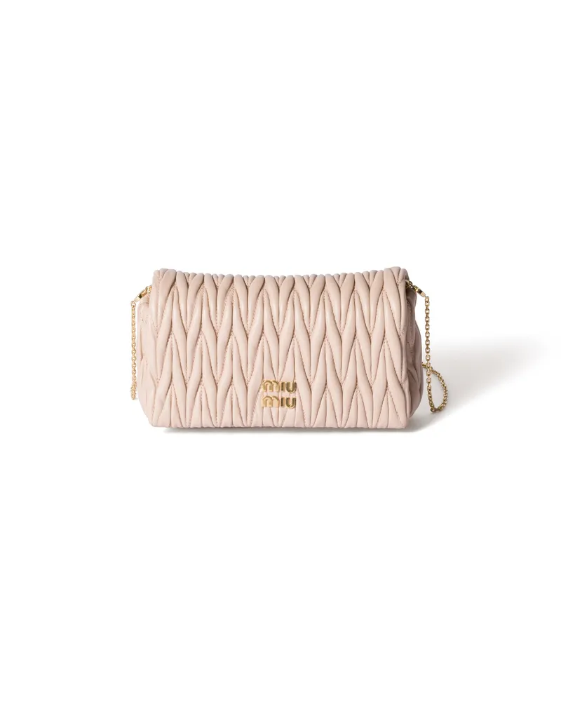 Miu Miu Mini Bag Aus Matelassé-nappaleder, Damen, Puderrosa Puderrosa