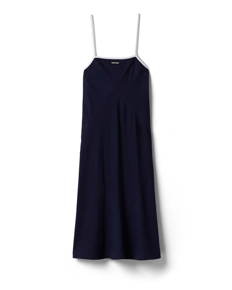 Miu Miu Kleid Aus Jersey, Damen, Blau, Größe Blau