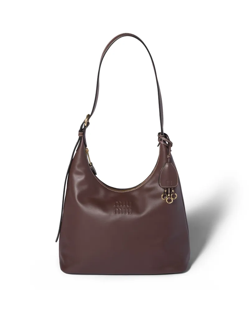 Miu Miu Spirit Tasche Aus Leder, Damen, Bruyère-holz Bruyère-holz