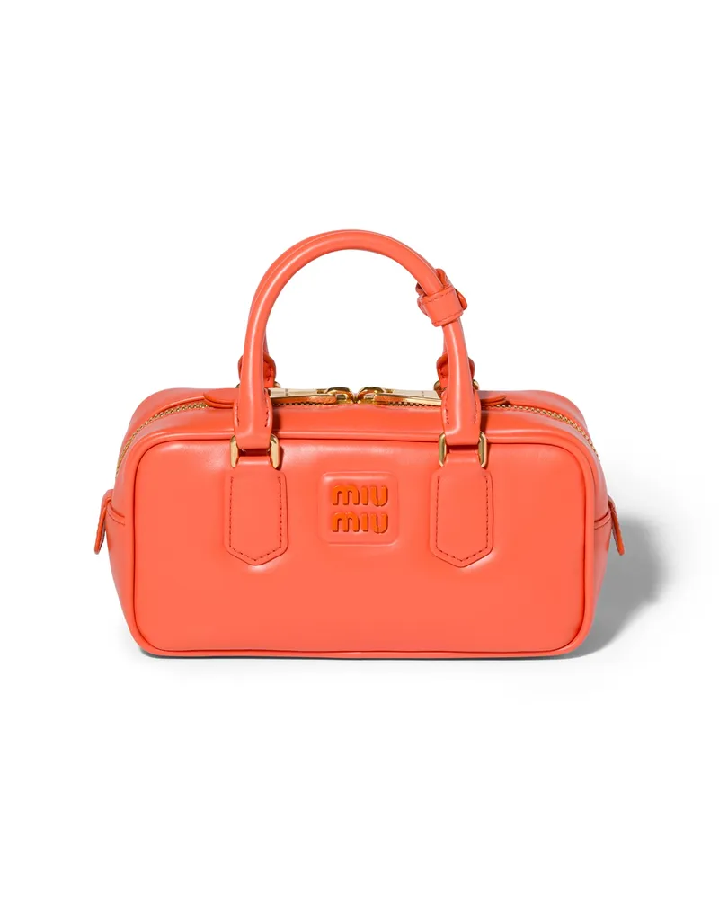Miu Miu Arcadie Tasche Aus Leder, Damen, Orange Orange