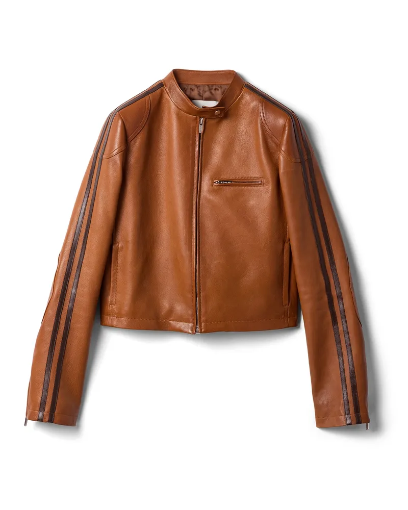 Miu Miu Jacke Aus Nappa-leder, Damen, Brandy, Größe Brandy