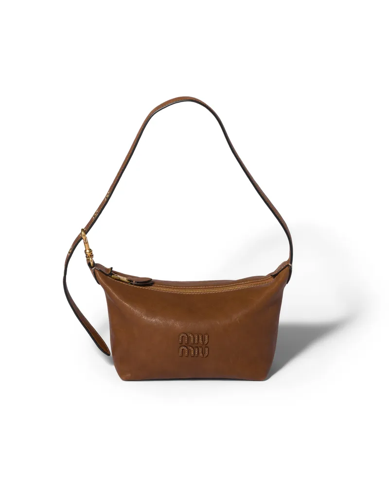Miu Miu Miu Spirit Tasche Aus Nappaleder, Damen, Eiche Eiche