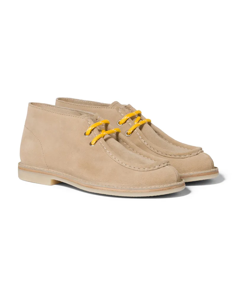 Miu Miu Desert-boots Aus Verblasstem Wildleder, Damen, Ecru, Größe Ecru